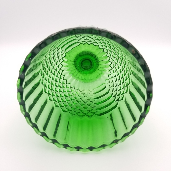 Vintage Green Carnival Glass Goblet - Picture 2 of 7